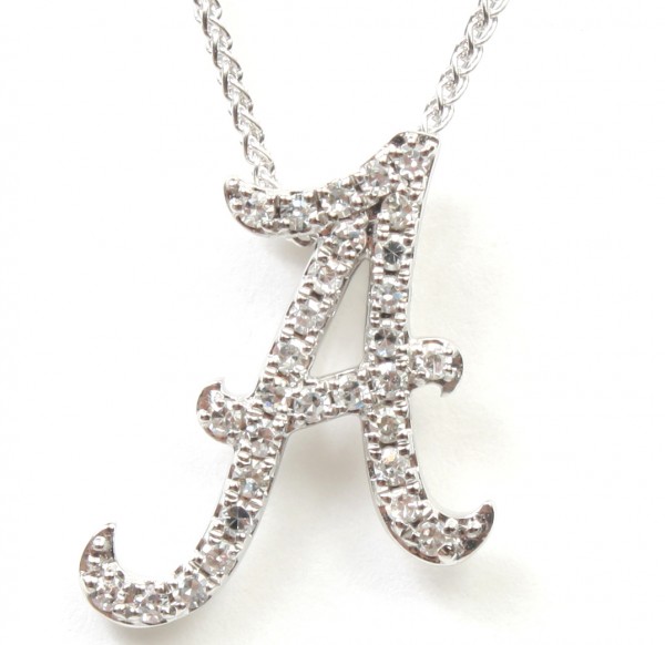 14K WHITE GOLD .12CTW DIAMOND SPIRIT A PENDANT