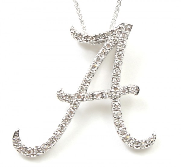 14K WHITE GOLD .25CTW DIAMOND SPIRIT A PENDANT