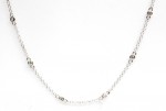 14K WHITE GOLD DIAMOND STATION NECKLACE