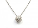 14K WHITE GOLD DIAMOND CLUSTER PENDANT