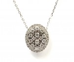 14K WHITE GOLD DIAMOND CLUSTER PENDANT