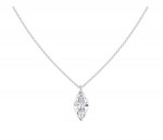 18K WHITE GOLD DIAMOND MARQUISE PENDANT .33CT