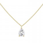 18K YELLOW GOLD PEAR DIAMOND PENDANT .32CT