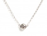 14K WHITE GOLD BEZEL SET DIAMOND PENDANT