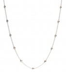 14K WHITE GOLD DIAMOND STATION NECKLACE