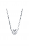 14K WHITE GOLD DIAMOND BEZEL PENDANT .05CTW