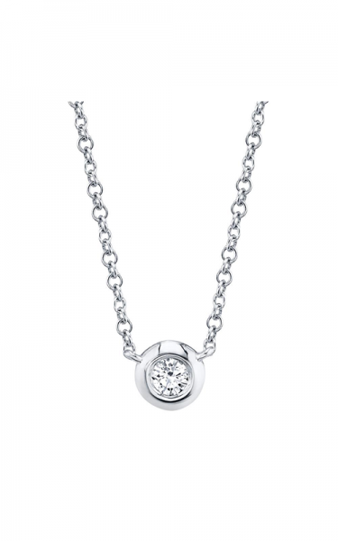 14K WHITE GOLD DIAMOND BEZEL PENDANT .05CTW