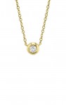 14K YELLOW GOLD DIAMOND BEZEL PENDANT