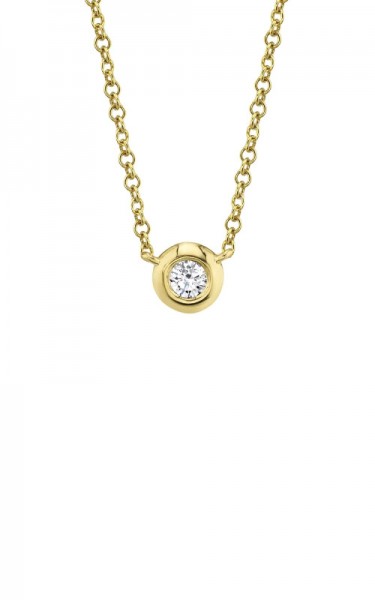 14K YELLOW GOLD DIAMOND BEZEL PENDANT