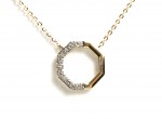 14K YELLOW GOLD DIAMOND OCTAGON NECKLACE