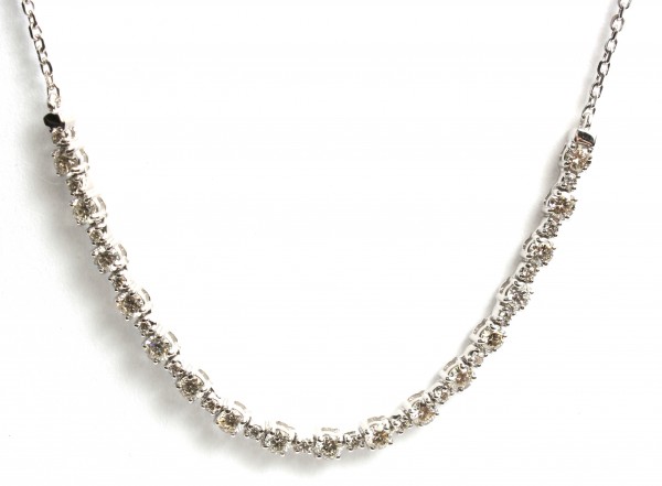 14K WHITE GOLD DIAMOND NECKLACE 18 INCHES