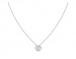 18K WHITE GOLD CLUSTER DIAMOND PENDANT