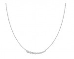 18K WHITE GOLD DIAMOND CURVED BAR NECKLACE