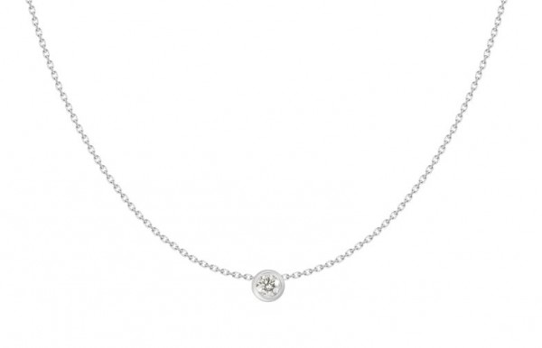 14K WHITE GOLD DIAMOND BEZEL PENDANT .20CT