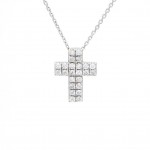 14K WHITE GOLD DIAMOND CROSS