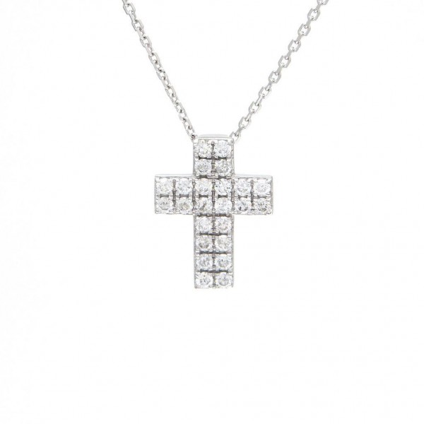 14K WHITE GOLD DIAMOND CROSS