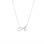 14K WHITE GOLD DIAMOND INITIAL A PENDANT