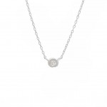 14K WHITE GOLD DIAMOND BEZEL PENDANT