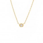 14K YELLOW GOLD DIAMOND BEZEL PENDANT