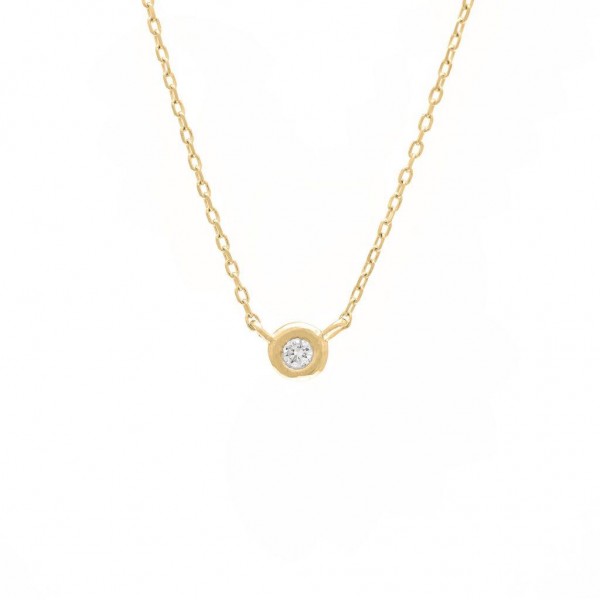 14K YELLOW GOLD DIAMOND BEZEL PENDANT