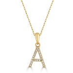 14K YELLOW GOLD DIAMOND INITAL A PENDANT