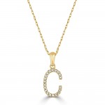 14K YELLOW GOLD DIAMOND C INITIAL PENDANT
