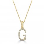 14K YELLOW GOLD DIAMOND G INITIAL PENDANT
