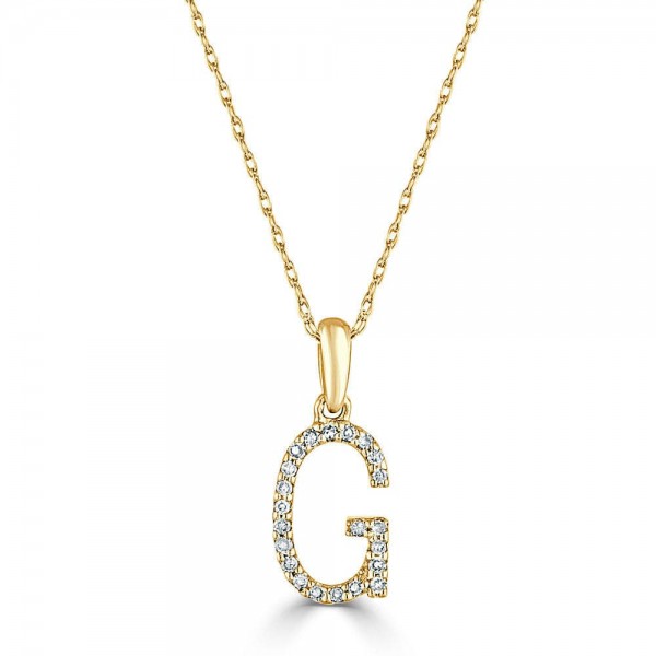 14K YELLOW GOLD DIAMOND G INITIAL PENDANT