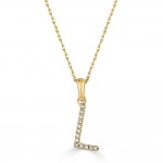 14K YELLOW GOLD DIAMOND L INITIAL PENDANT