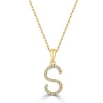 14K YELLOW GOLD DIAMOND S INITIAL PENDANT