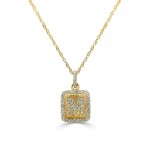 14K YELLOW GOLD DIAMOND M INITIAL PENDANT