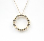 14K YELLOW GOLD DIAMOND CIRCLE PENDANT