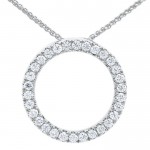 18K WHITE GOLD DIAMOND CIRCLE PENDANT