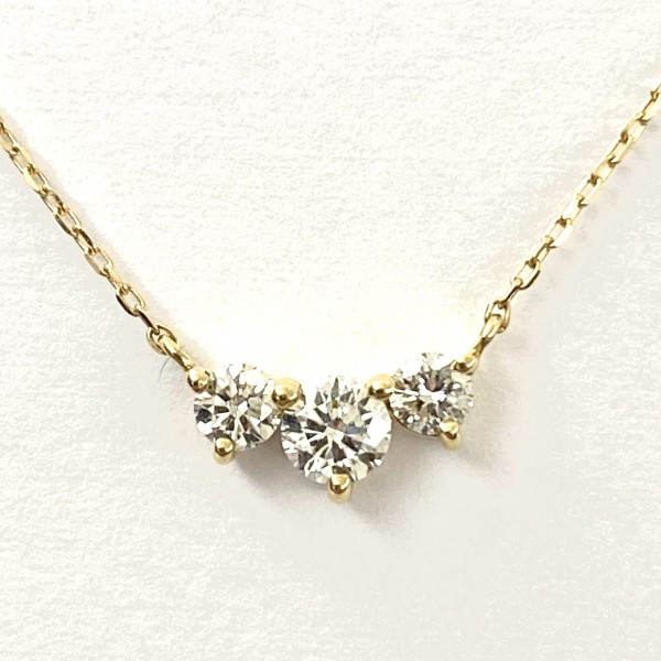 18K YELLOW GOLD DIAMOND TRIPLE PENDANT