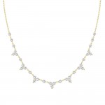 18K YELLOW GOLD DIAMOND DROP NECKLACE