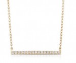 14K YELLOW GOLD DIAMOND BAR NECKLACE