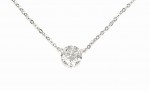 18K WHITE GOLD DIAMOND PENDANT WITH DIAMOND CLASP