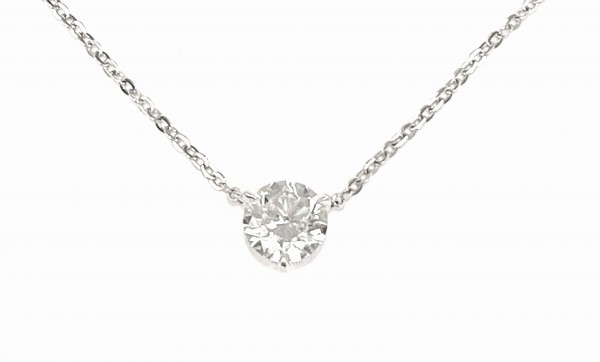 18K WHITE GOLD DIAMOND PENDANT WITH DIAMOND CLASP