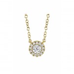 14K YELLOW GOLD DIAMOND HALO PENDANT