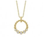 14K YELLOW GOLD DIAMOND CIRCLE CROWN SET PENDANT