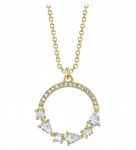 14K YELLOW GOLD DIAMOND CIRCLE NECKLACE
