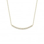 14K YELLOW DIAMOND CROWN SETTING BAR NECKLACE .91CTW