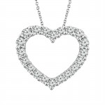 IDEAL COLLECTION 14K WHITE GOLD DIAMOND HEART PENDANT