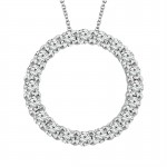 IDEAL COLLECTION 14K WHITE GOLD DIAMOND CIRCLE PENDANT