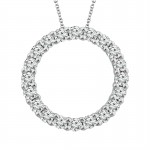 IDEAL COLLECTION 14K WHITE GOLD DIAMOND CIRCLE PENDANT