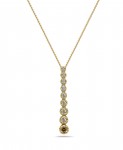 14K YELLOW GOLD DIAMOND GRADUATED EMBERLIGHT BROWN DANGLE PENDANT