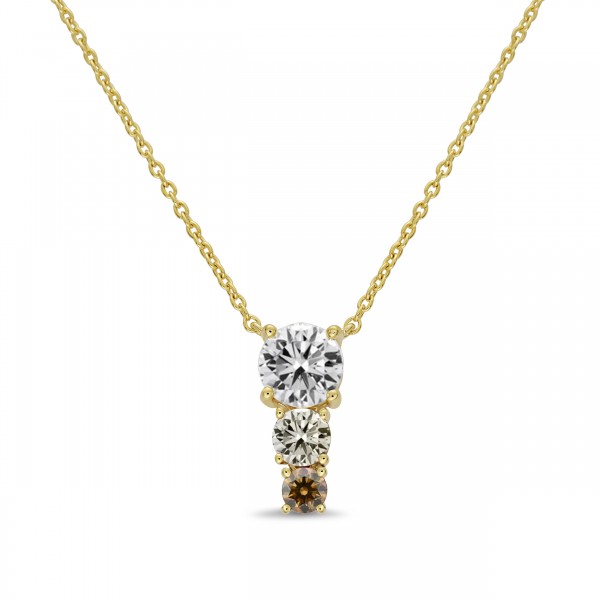 14K YELLOW GOLD EMBERLIGHT BROWN DIAMOND PENDANT WITH CHAIN