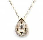 14K YELLOW GOLD HEARTBEAT DIAMOND PENDANT