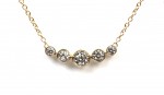 14K YELLOW GOLD DIAMOND CURVED BAR NECKLACE