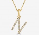 14K YELLOW GOLD DIAMOND N INITIAL NECKLACE